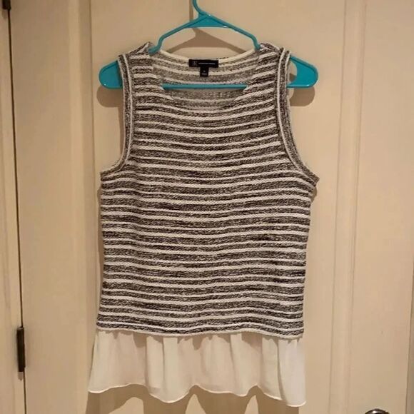 INC International Concepts Tops - INC Frilly striped tank M